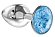 Малая серебристая анальная пробка Diamond Light blue Sparkle Small с голубым кристаллом - 7 см.